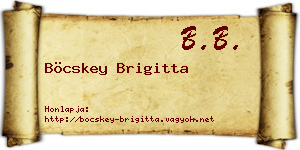 Böcskey Brigitta névjegykártya